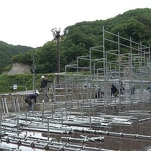 D1GP奥伊吹　ただいま天空スタンド設営中　今週末いよいよ開催