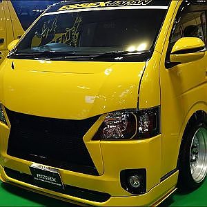 (4K)ESSEX TOYOTA HIACE 200 modified 200系トヨタハイエースカスタム・イエローダウン号 - 大阪オートメッセ2018