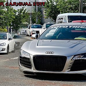 (4K)parade of Japanese Auto Show car  スーパーカーニバル2017・舞洲 - イベントエントリー車両の走行・搬入シーン