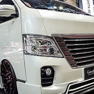 (4K)Golvalley NISSAN NV350 modified bodykit  ゴルヴァレイ NV350 キャラバンコンプリート - OSAKA AUTO MESSE 2019